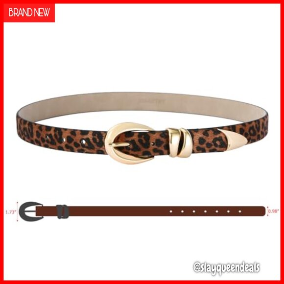 Leather Belt Gold Buckle Women\'s Fashion Belt for Jeans Dresses main image 6
